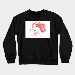 Girl With A Messy Bun - Red Palette Crewneck Sweatshirt